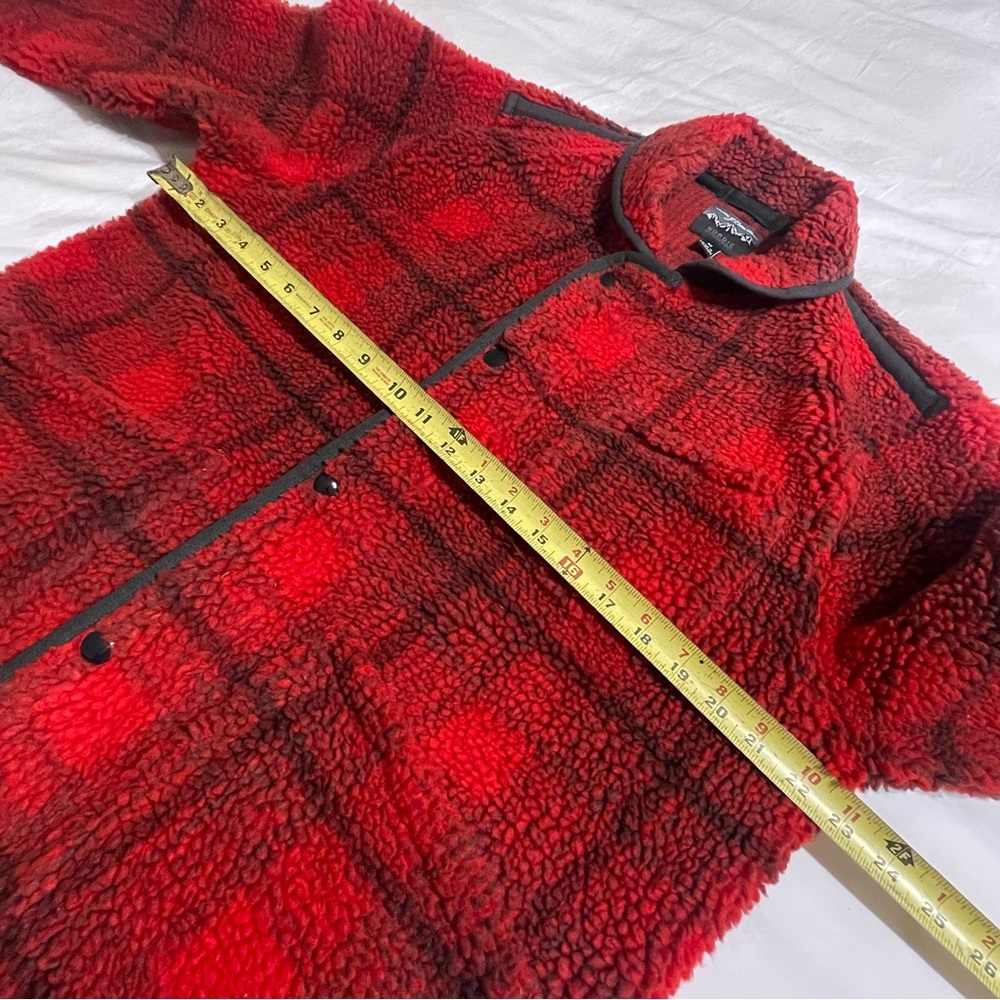 J. Crew Wallace‎ & Barnes sherpa fleece jacket in plaid Red and Black - Picture 11 of 14